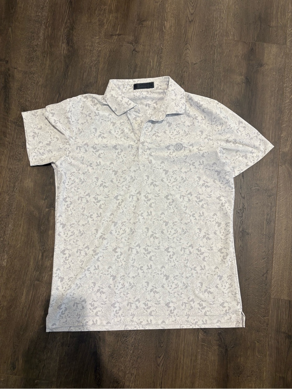 Men's Floral Golf Shirt - Light Gray